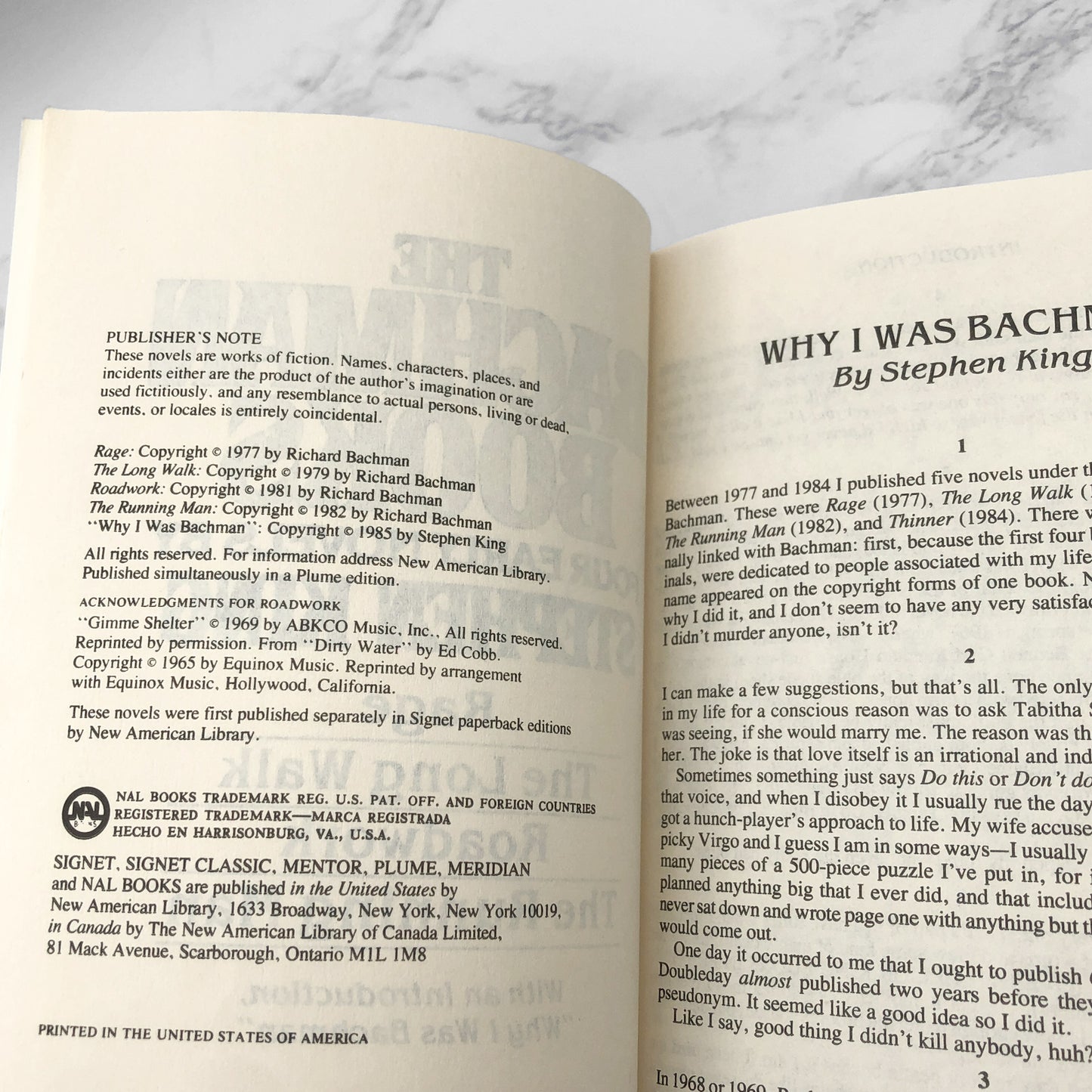 The Bachman Books: Four Early Novels by Stephen King [1985 HARDCOVER] • NAL