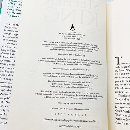 Bag of Bones by Stephen King [20th ANNIVERSARY HARDCOVER] 2018 • Scribner Classics