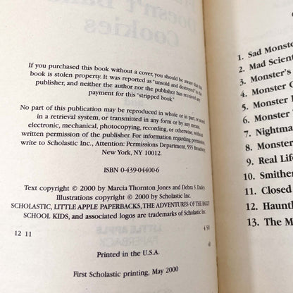 The Bride of Frankenstein Doesn't Bake Cookies by Debbie Dadey & Marcia Thornton Jones [FIRST EDITION PAPERBACK] 2000 • Bailey School Kids #41