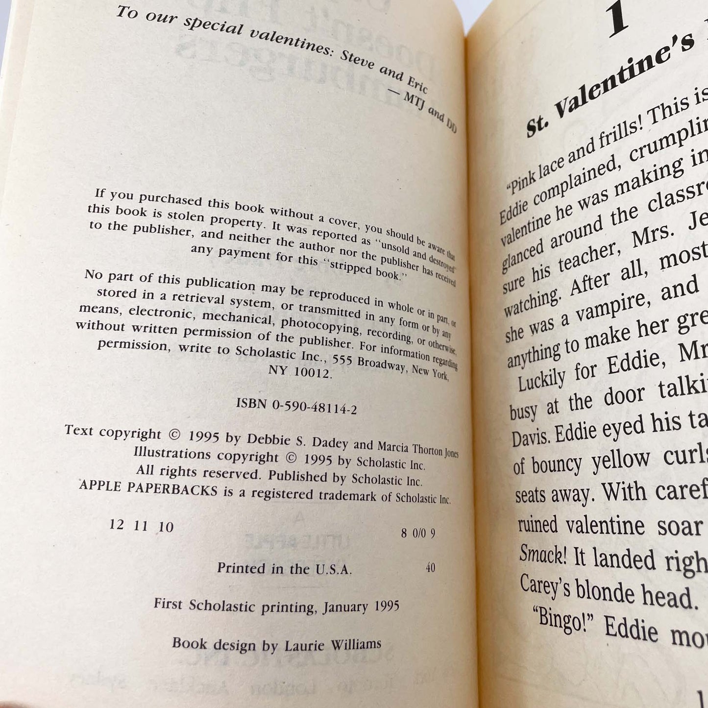 Cupid Doesn't Flip Hamburgers by Debbie Dadey & Marcia Thornton Jones [FIRST EDITION PAPERBACK] 1995 • Bailey School Kids #12