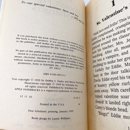 Cupid Doesn't Flip Hamburgers by Debbie Dadey & Marcia Thornton Jones [FIRST EDITION PAPERBACK] 1995 • Bailey School Kids #12