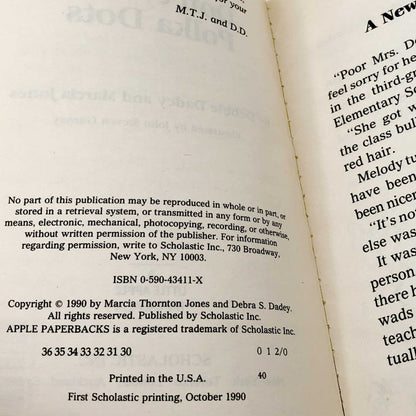 Vampires Don't Wear Polka Dots by Debbie Dadey & Marcia Thornton Jones [FIRST EDITION PAPERBACK] 1990 • Bailey School Kids #1