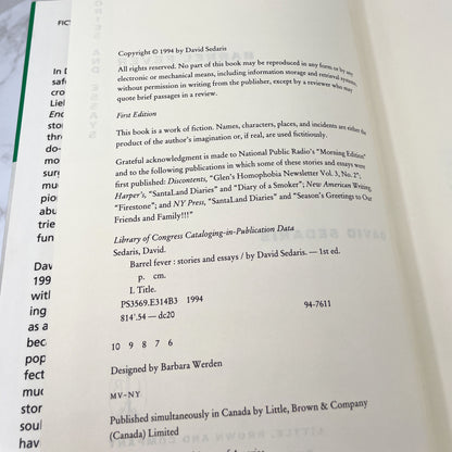 Barrel Fever by David Sedaris [FIRST EDITION] 1994 • Little Brown & Company