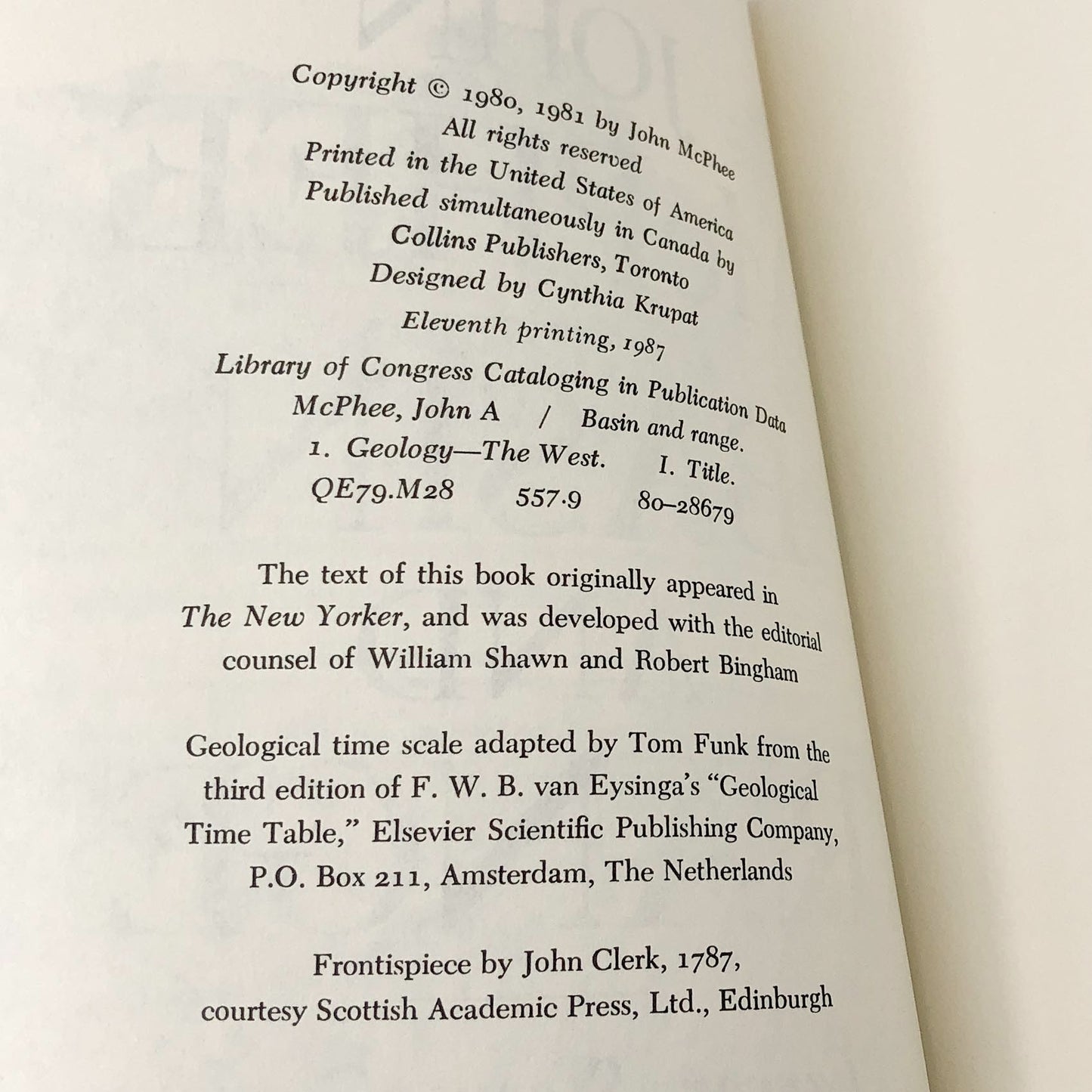 Basin and Range by John McPhee [FIRST PAPERBACK EDITION] 1987 • Farrar Straus Giroux