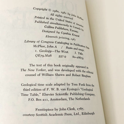 Basin and Range by John McPhee [FIRST PAPERBACK EDITION] 1987 • Farrar Straus Giroux