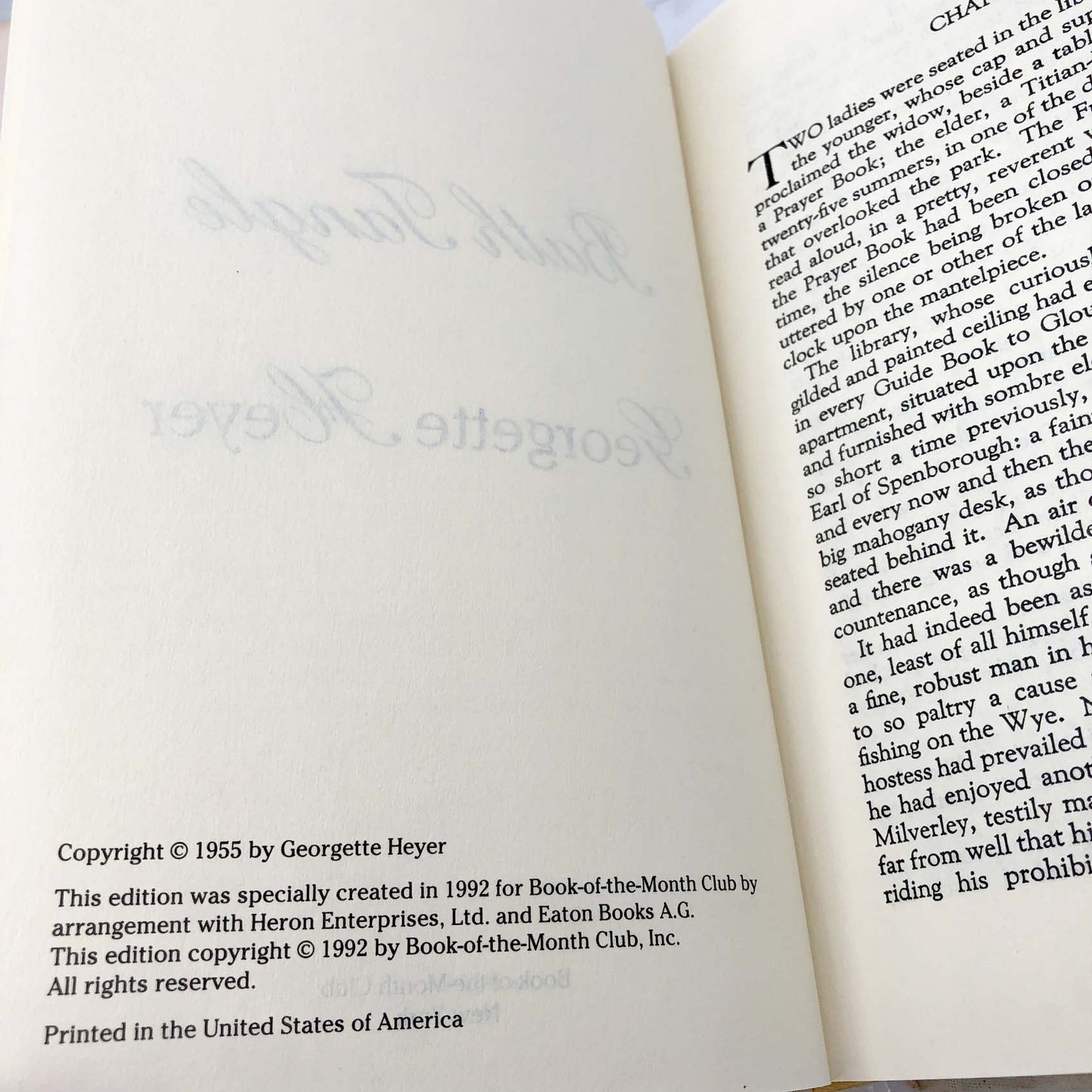 Bath Tangle by Georgette Heyer [HARDCOVER RE-ISSUE] 1992 • BOMC