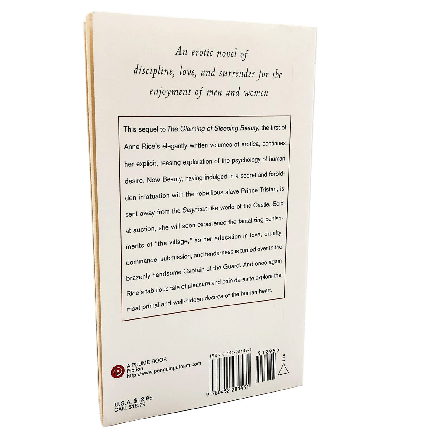 Beauty's Punishment by A.N. Roquelaure aka Anne Rice [TRADE PAPERBACK] 1999 • Plume • Sleeping Beauty #2