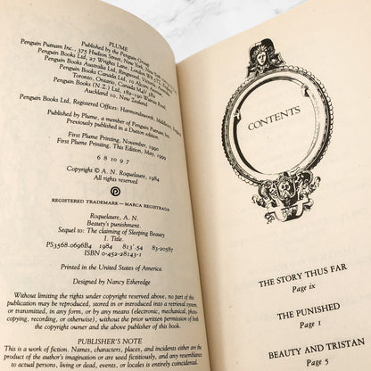 Beauty's Punishment by A.N. Roquelaure aka Anne Rice [TRADE PAPERBACK] 1999 • Plume • Sleeping Beauty #2