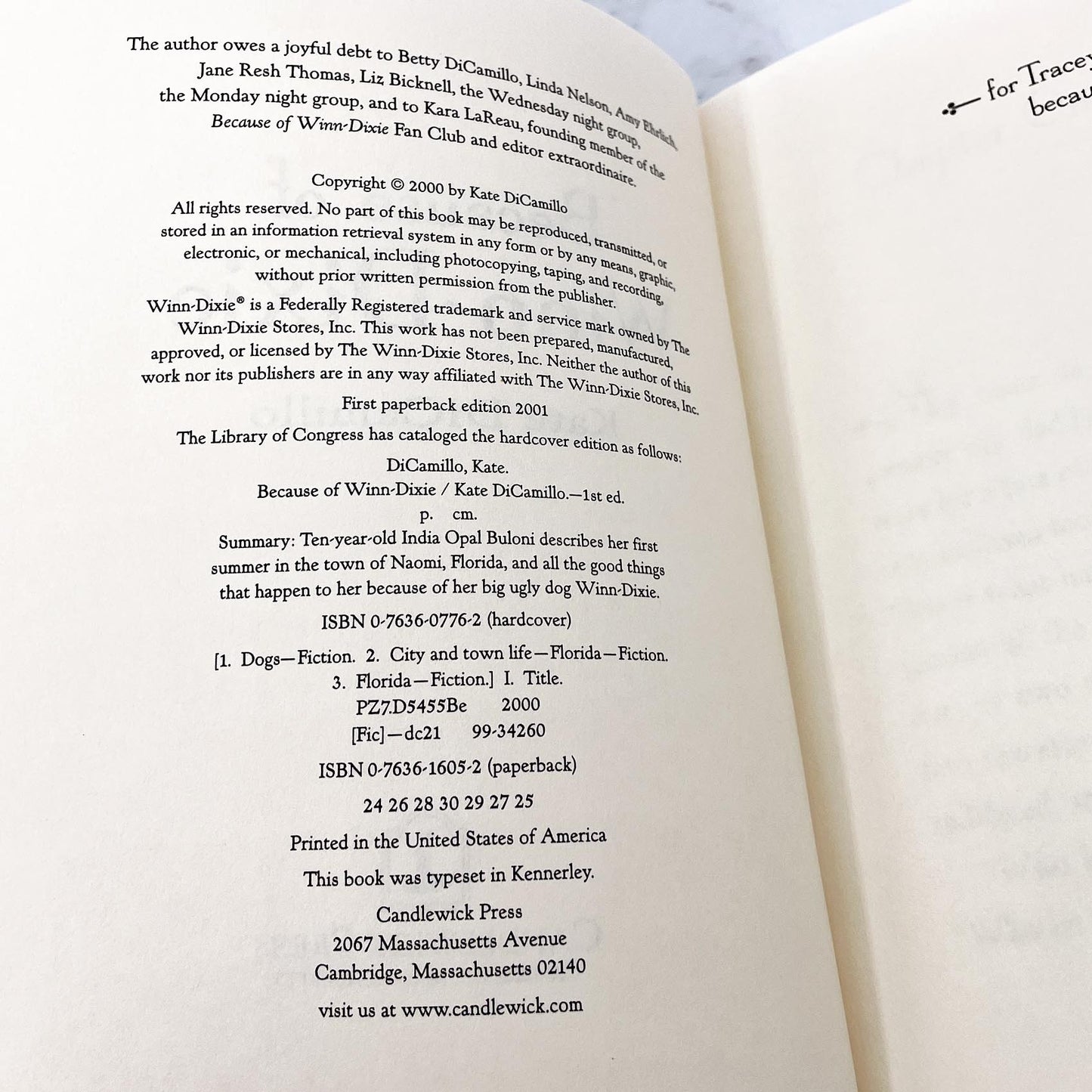 Because of Winn-Dixie by Kate DiCamillo [FIRST PAPERBACK EDITION] 2001 • Candlewick Press