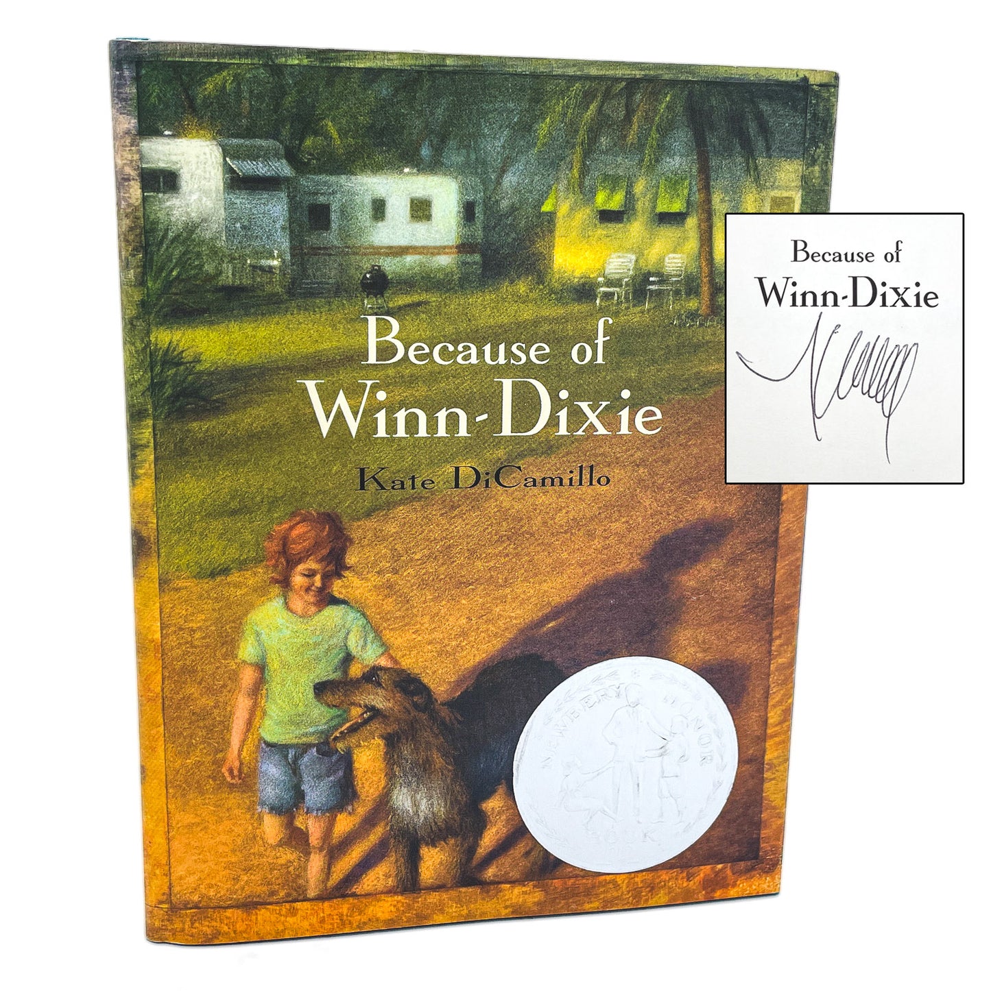Because of Winn-Dixie by Kate DiCamillo SIGNED! [FIRST EDITION] 2000 • Candlewick Press