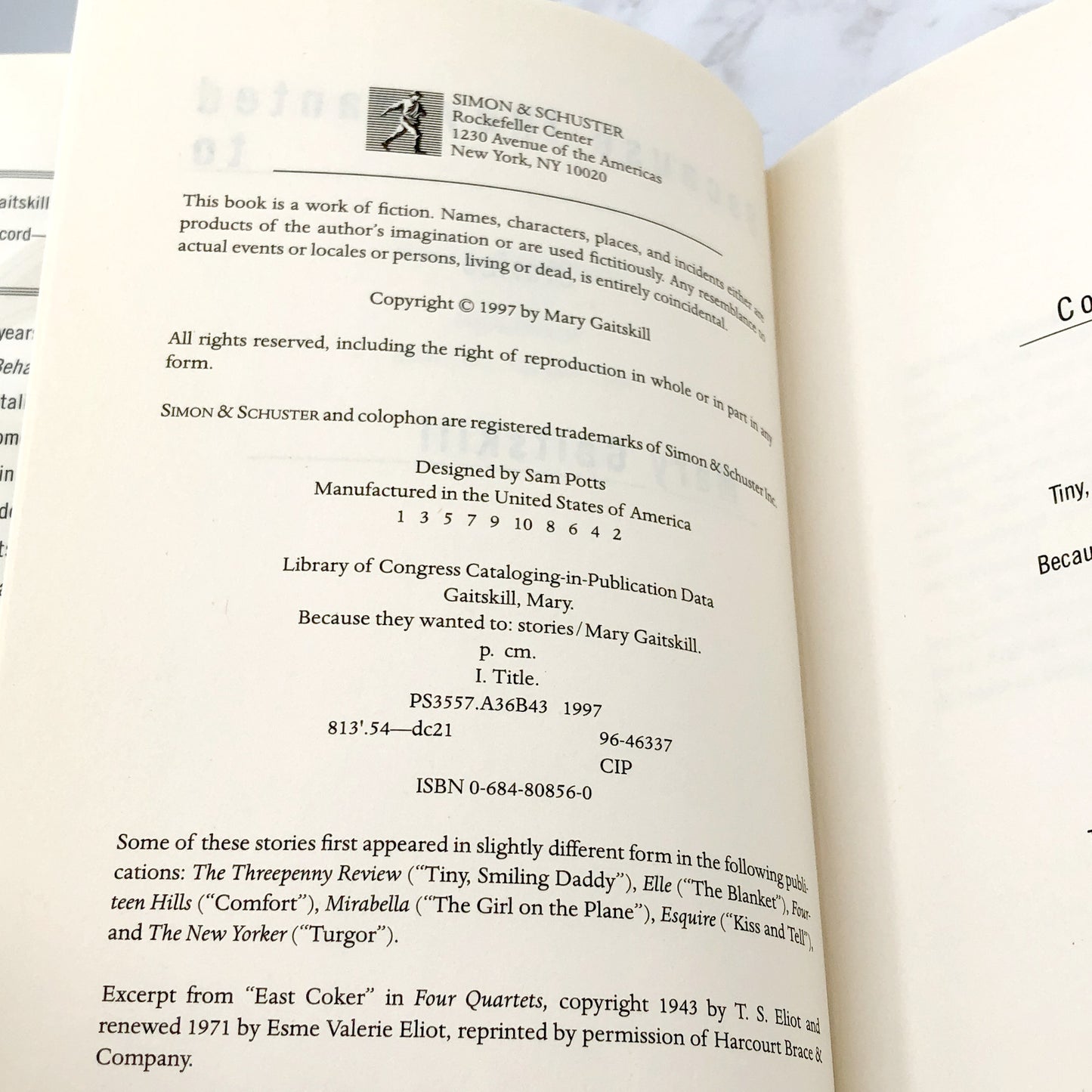 Because They Wanted To: Stories by Mary Gaitskill [FIRST EDITION • FIRST PRINTING] 1997