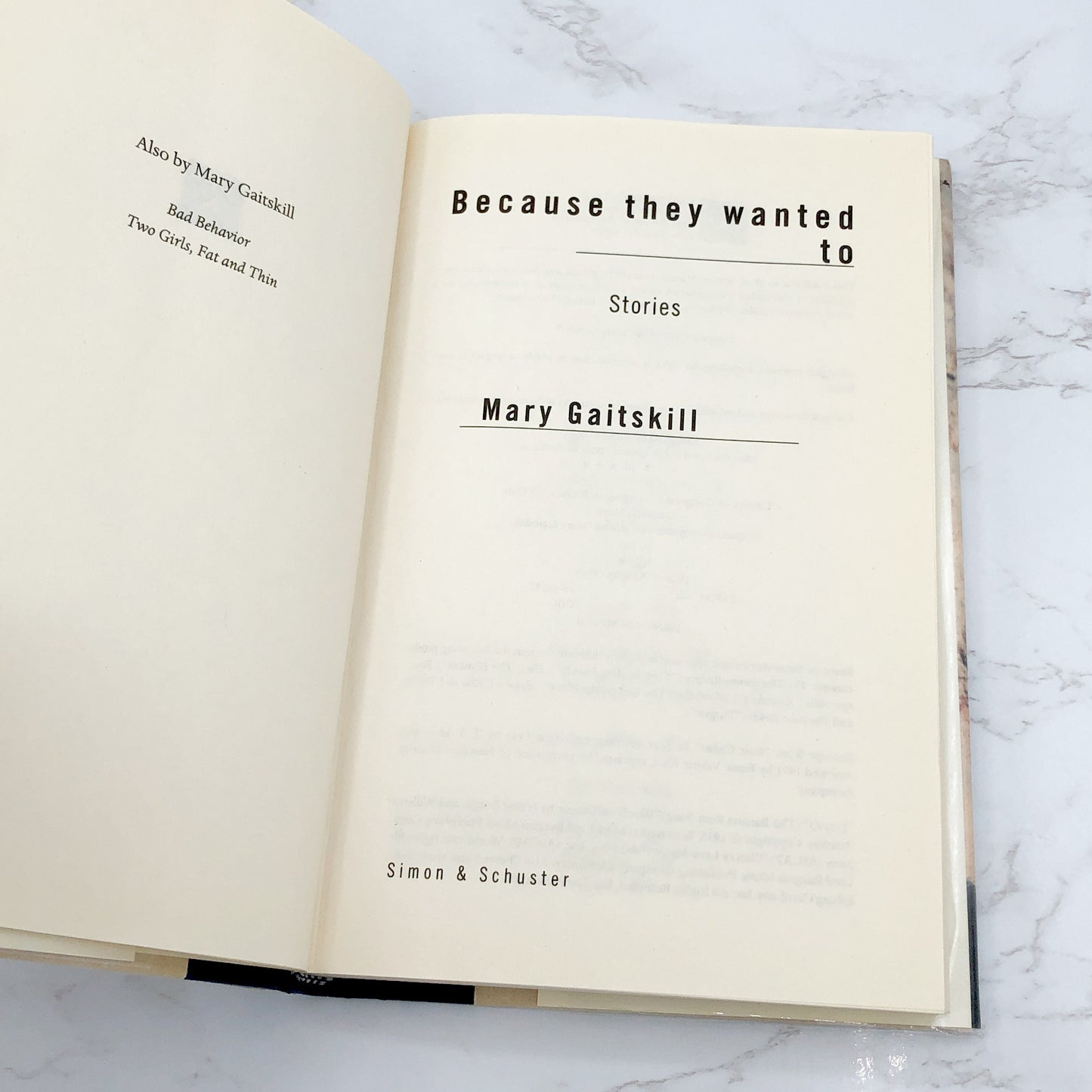 Because They Wanted To: Stories by Mary Gaitskill [FIRST EDITION • FIRST PRINTING] 1997