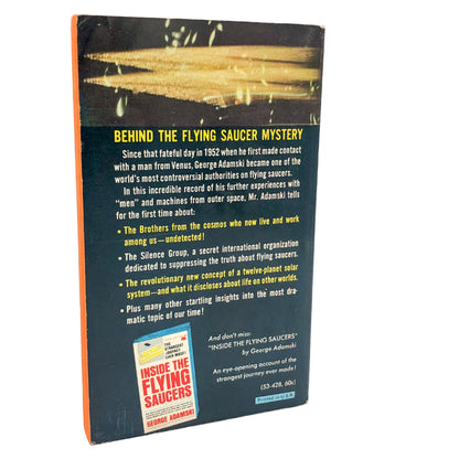 Behind the Flying Saucer Mystery by George Adamski [FIRST PAPERBACK PRINTING] 1967 • Paperback Library