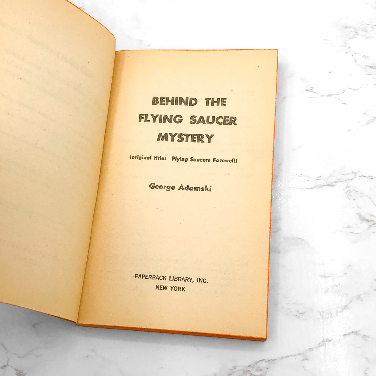 Behind the Flying Saucer Mystery by George Adamski [FIRST PAPERBACK PRINTING] 1967 • Paperback Library