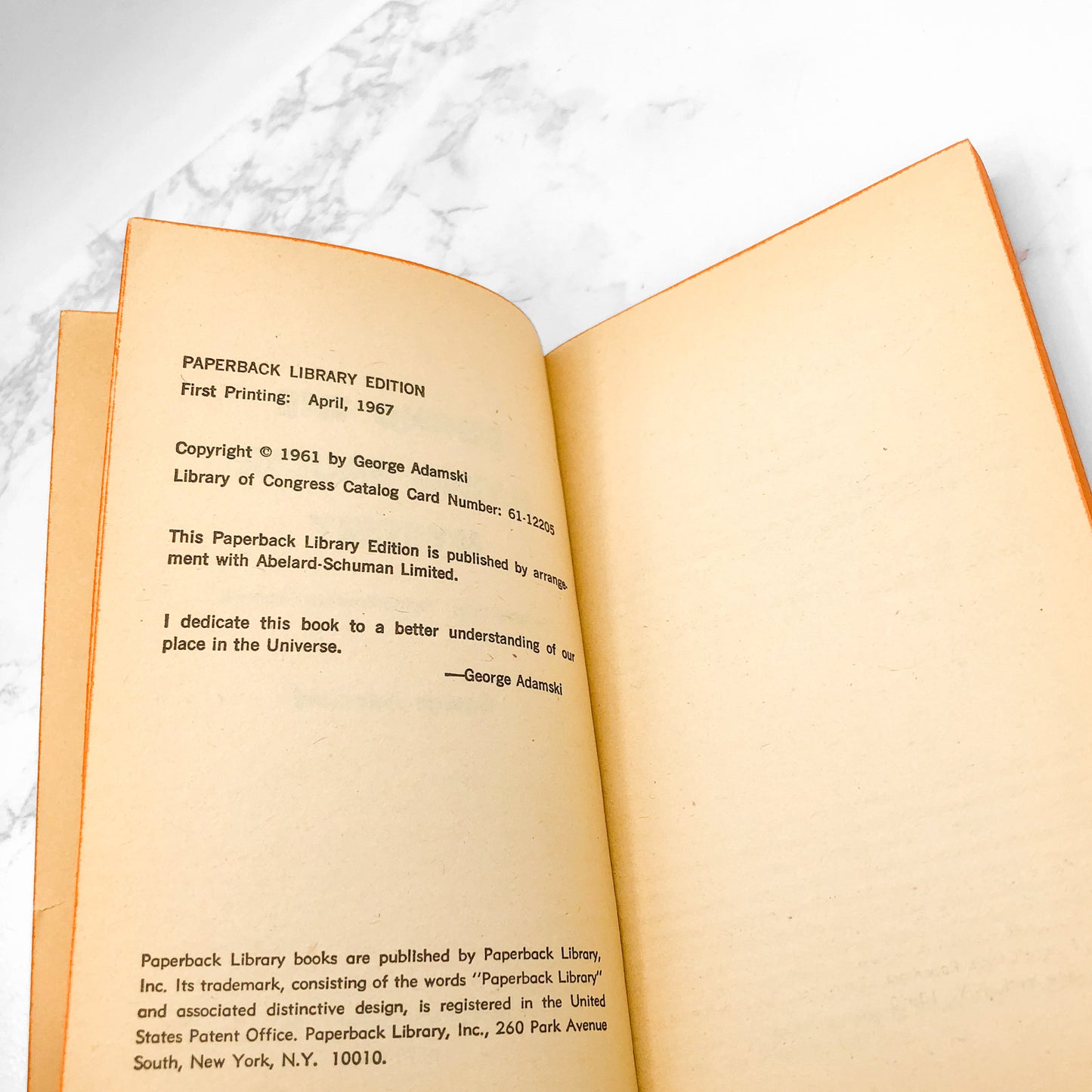 Behind the Flying Saucer Mystery by George Adamski [FIRST PAPERBACK PRINTING] 1967 • Paperback Library