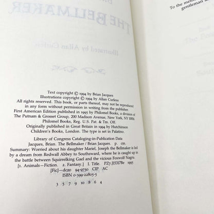 The Bellmaker by Brian Jacques [FIRST BOOK CLUB EDITION] 1995 • Philomel Books • Redwall #7