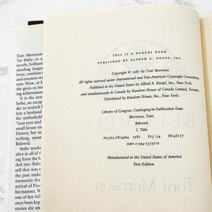 Beloved by Toni Morrison [FIRST BOOK CLUB EDITION] 1987 • Knopf • Stated 1st!