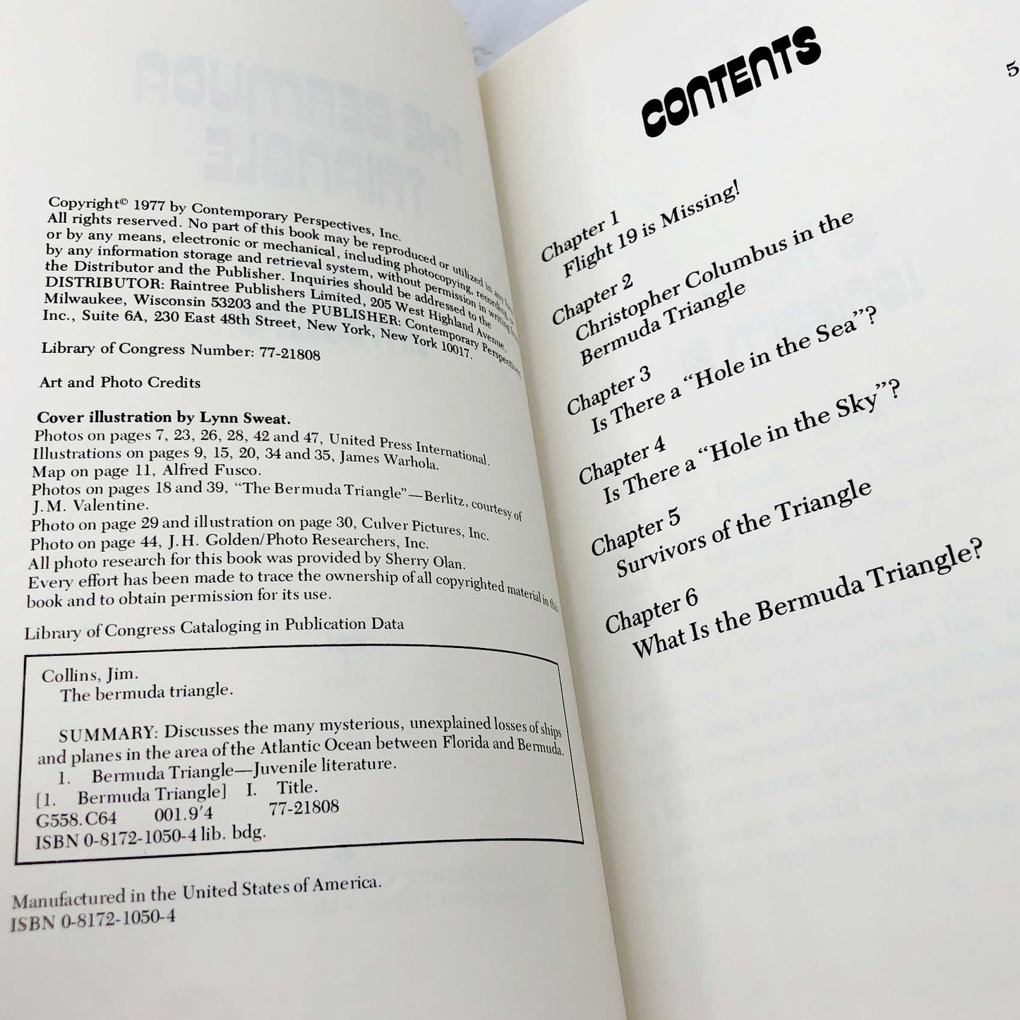 The Bermuda Triangle by Jim Collins [FIRST EDITION] 1977 • Raintree Children's Books