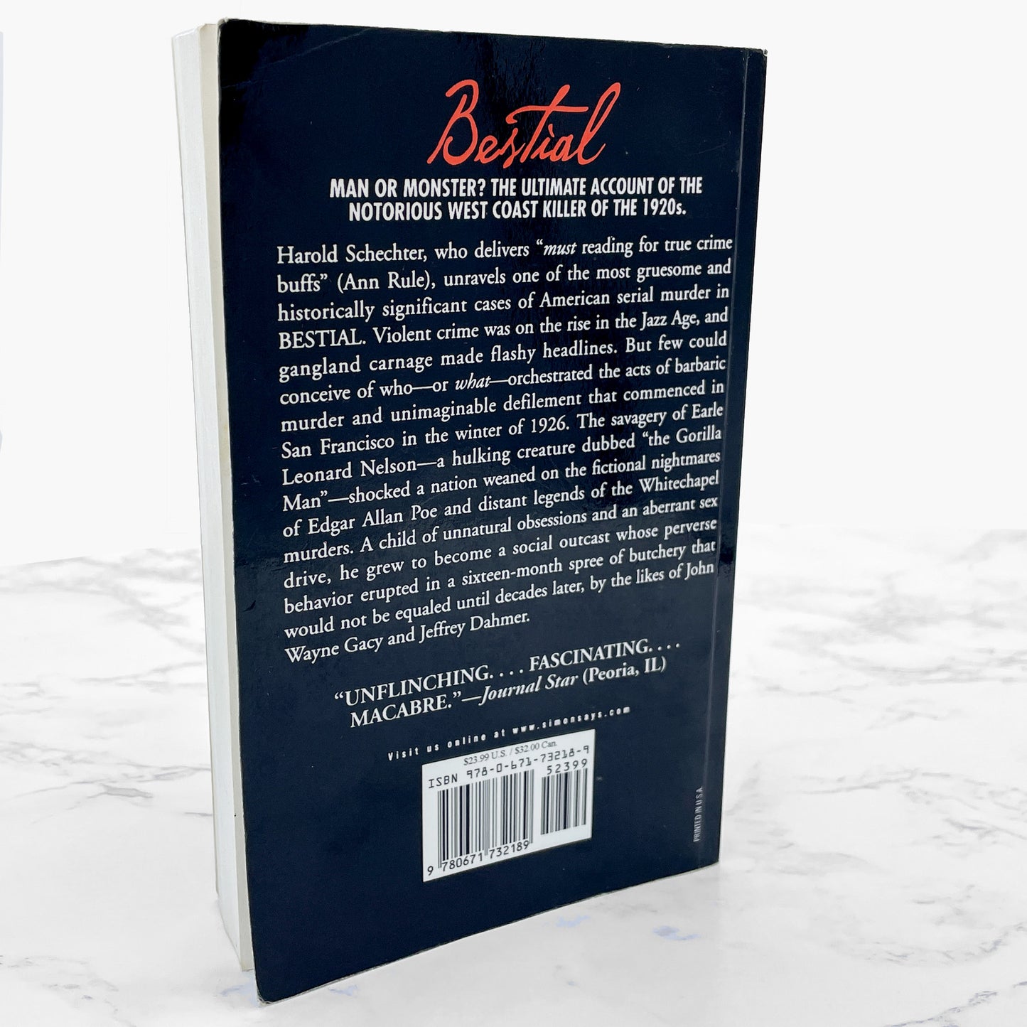 Bestial: The Savage Trail of a True American Monster by Harold Schechter [TRADE PAPERBACK] 2004