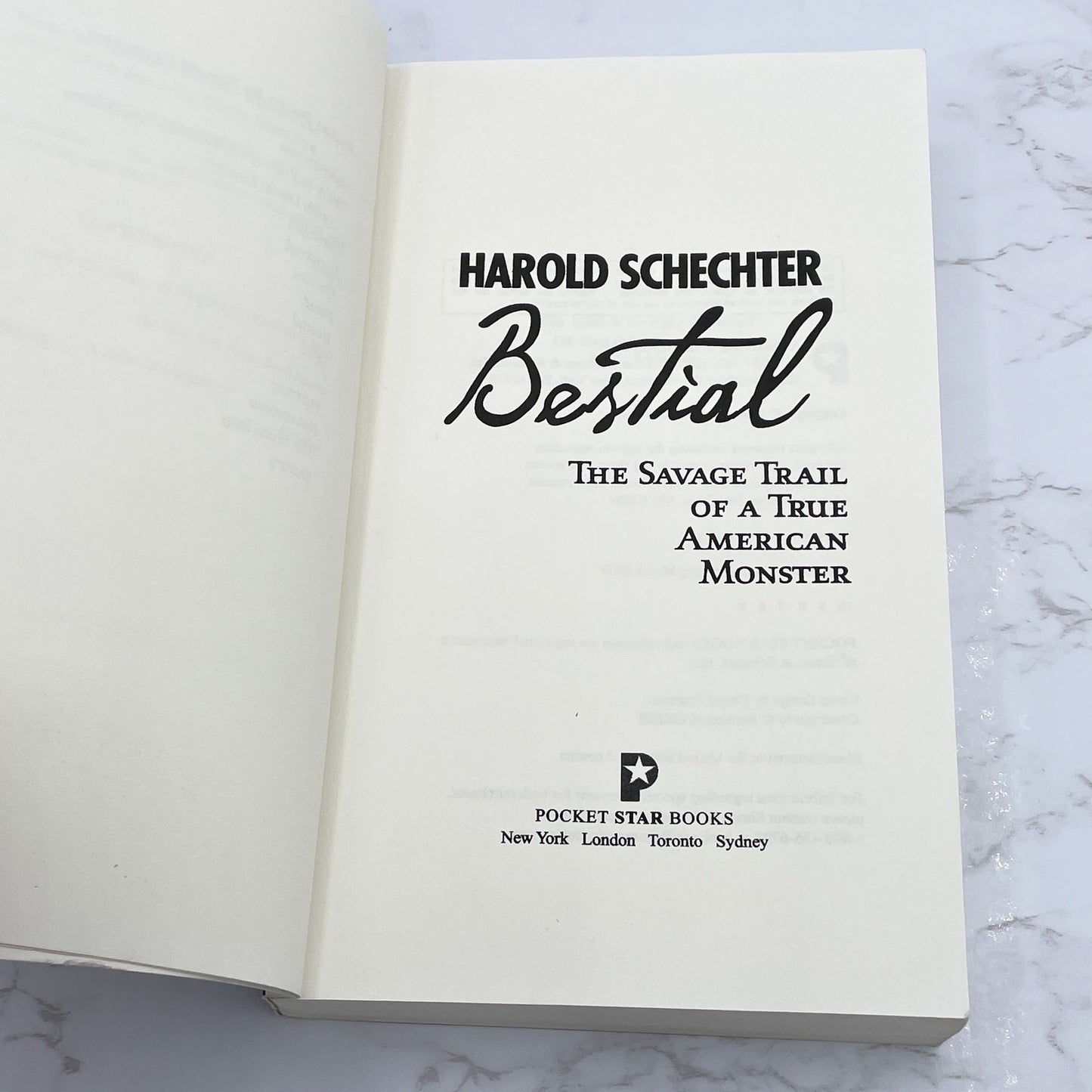 Bestial: The Savage Trail of a True American Monster by Harold Schechter [TRADE PAPERBACK] 2004