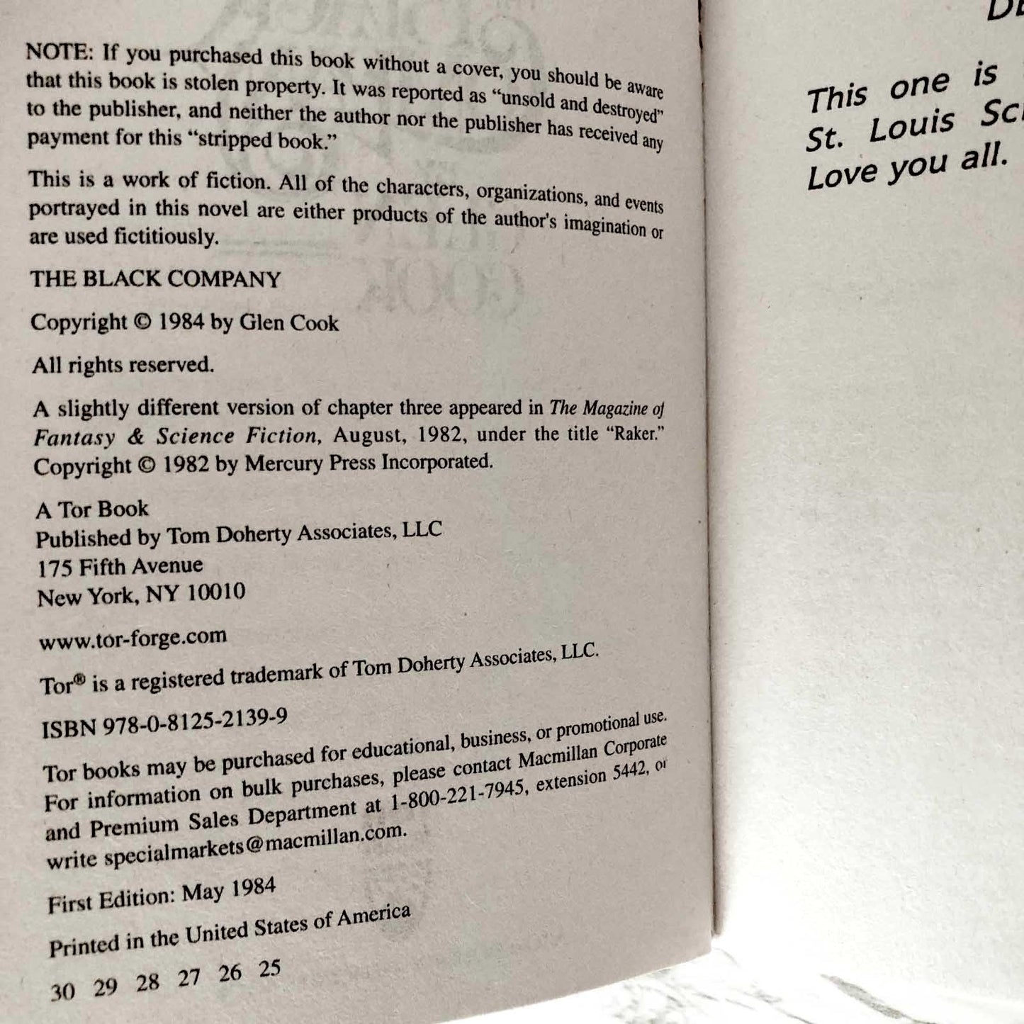 The Black Company by Glen Cook [2007 PAPERBACK] • TOR Fantasy