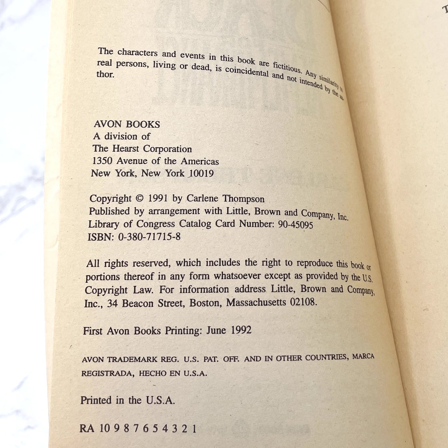 Black for Remembrance by Carlene Thompson [FIRST PAPERBACK PRINTING] 1992 • Avon