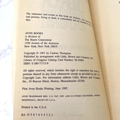 Black for Remembrance by Carlene Thompson [FIRST PAPERBACK PRINTING] 1992 • Avon