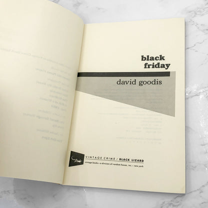 Black Friday by David Goodis [1990 TRADE PAPERBACK] *See Condition