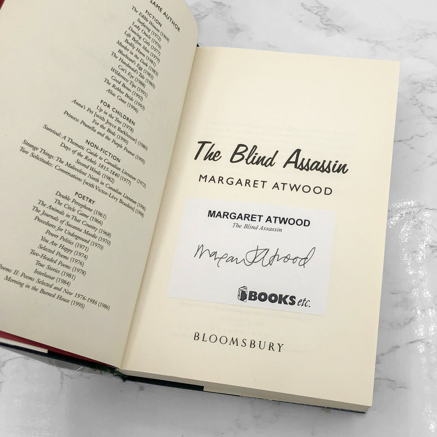 The Blind Assassin by Margaret Atwood SIGNED! [U.K. FIRST EDITION] 2000 • Bloomsbury