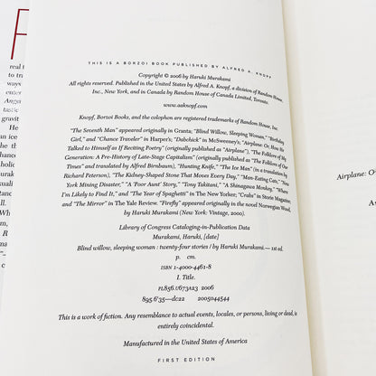 Blind Willow, Sleeping Woman by Haruki Murakami [U.S. FIRST EDITION • FIRST PRINTING] 2006 • Knopf