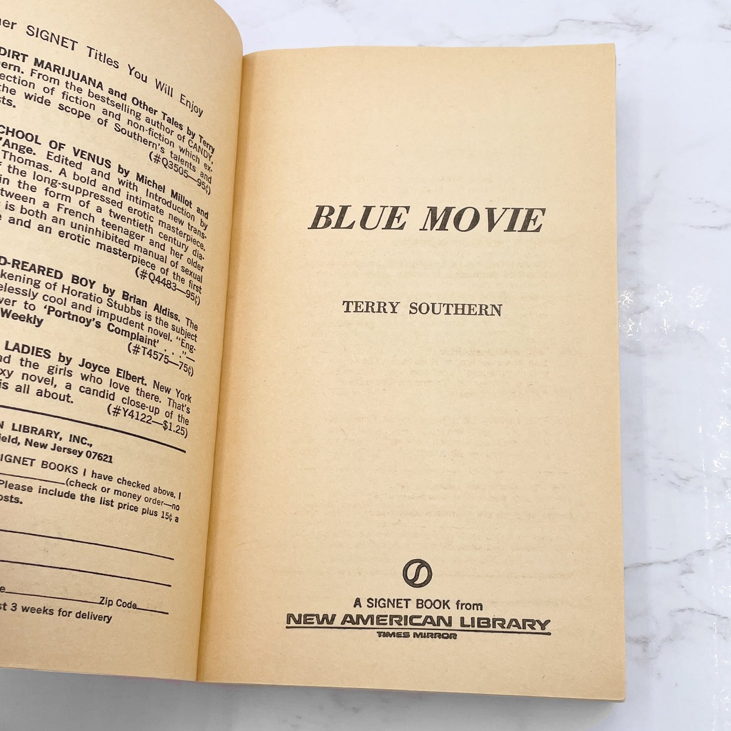 Blue Movie by Terry Southern [FIRST PAPERBACK EDITION] 1971 • Signet