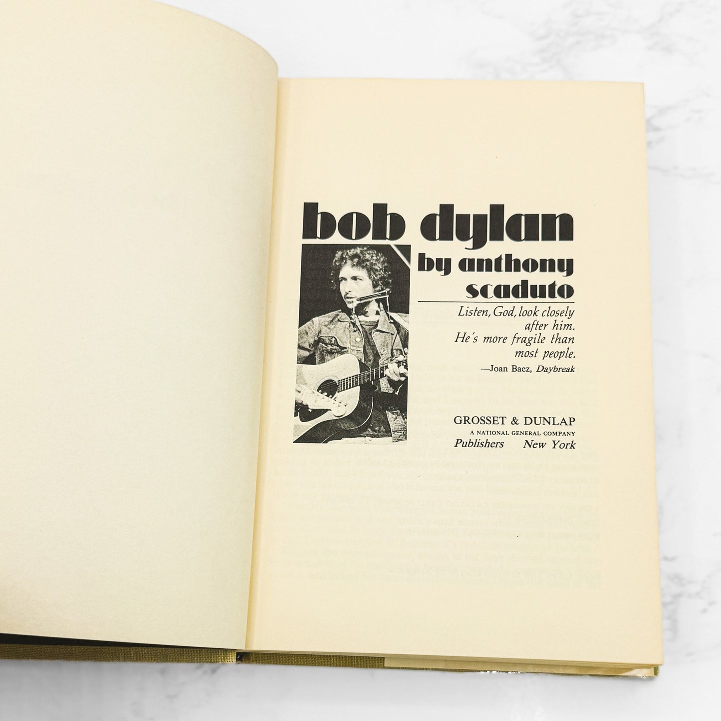 Bob Dylan: An Intimate Biography by Anthony Scaduto [FIRST EDITION • FIRST PRINTING] 1971 • Grosset & Dunlap