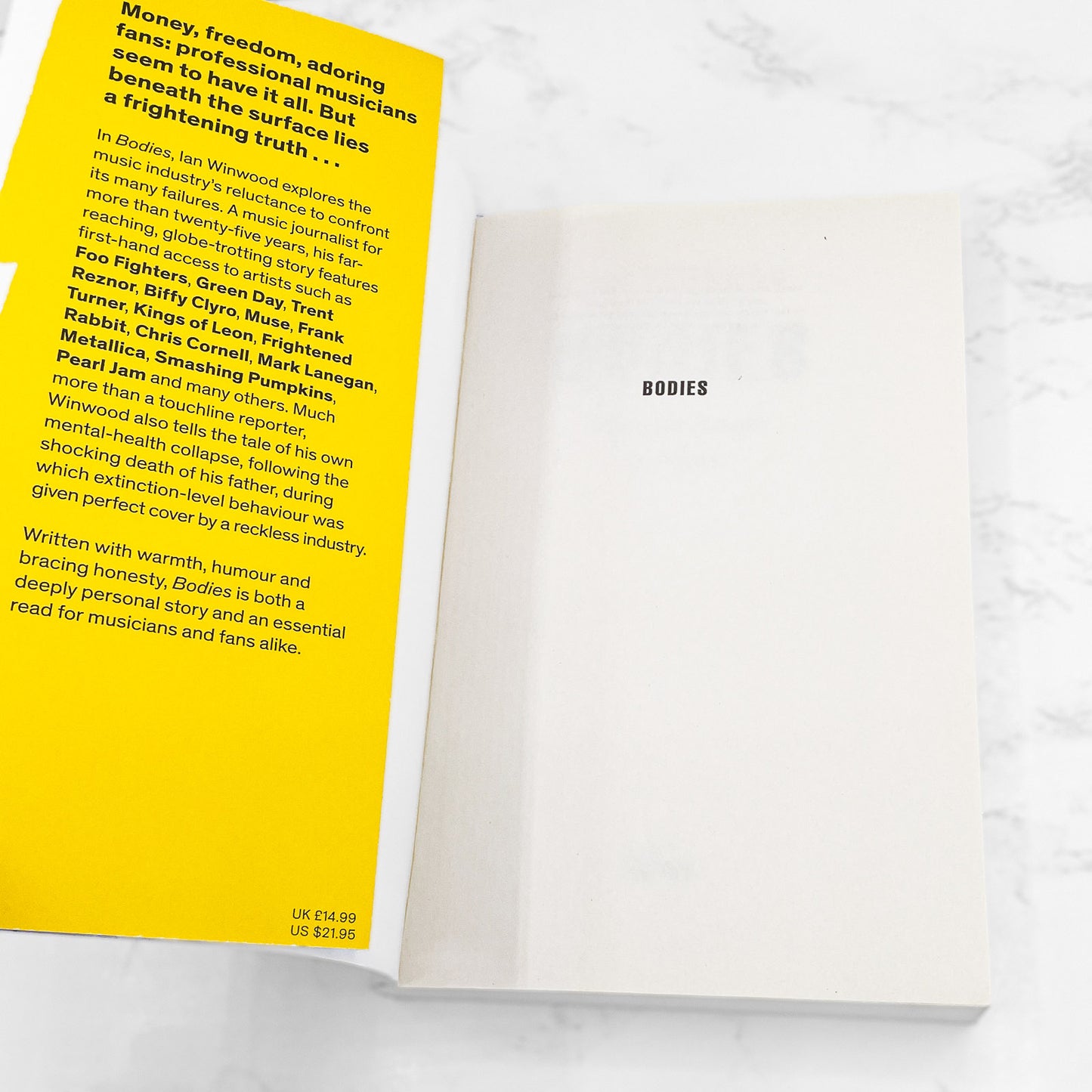 Bodies: Life and Death in Music by Ian Winwood [FIRST EDITION PAPERBACK] 2022 • Faber U.K.