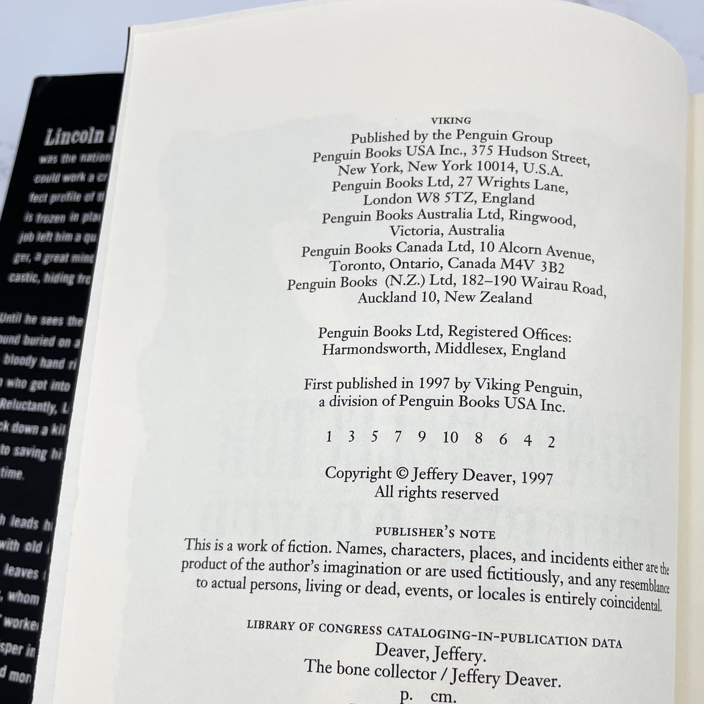 The Bone Collector by Jeffery Deaver [FIRST EDITION • FIRST PRINTING] 1997 • Viking