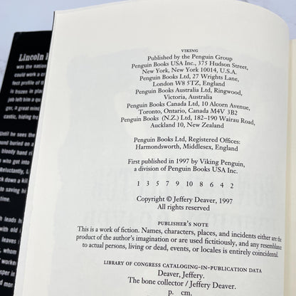 The Bone Collector by Jeffery Deaver [FIRST EDITION • FIRST PRINTING] 1997 • Viking