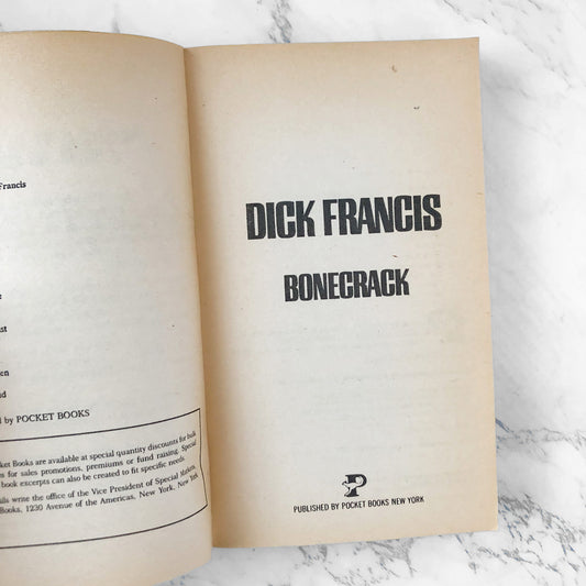 Bonecrack by Dick Francis [1978 PAPERBACK] • Pocket Books