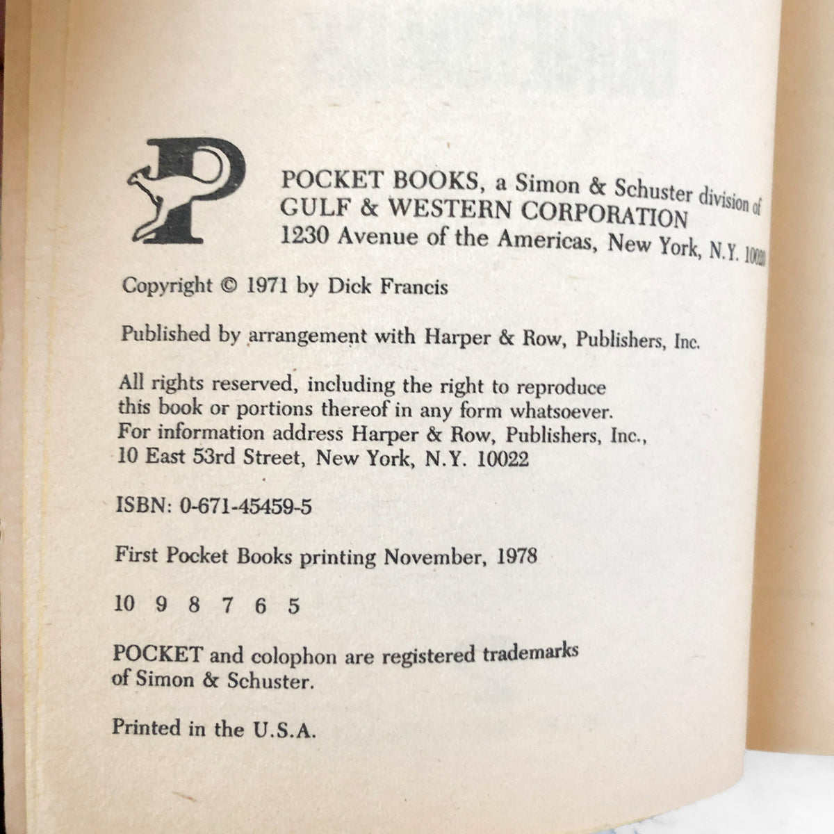 Bonecrack by Dick Francis [1978 PAPERBACK] • Pocket Books