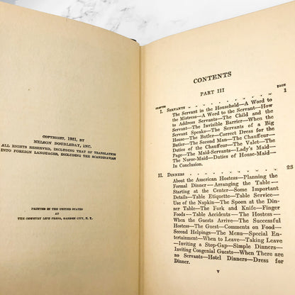 Book of Etiquette : Volume II by Lillian Eichler [FIRST EDITION • FIRST PRINTING] 1922 • Nelson Doubleday