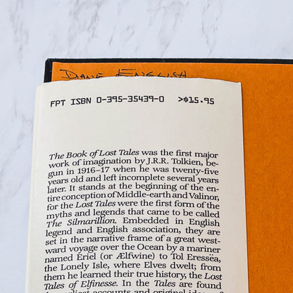 The Book of Lost Tales: Part I by J.R.R. Tolkien [FIRST EDITION] 1984 • Houghton Mifflin