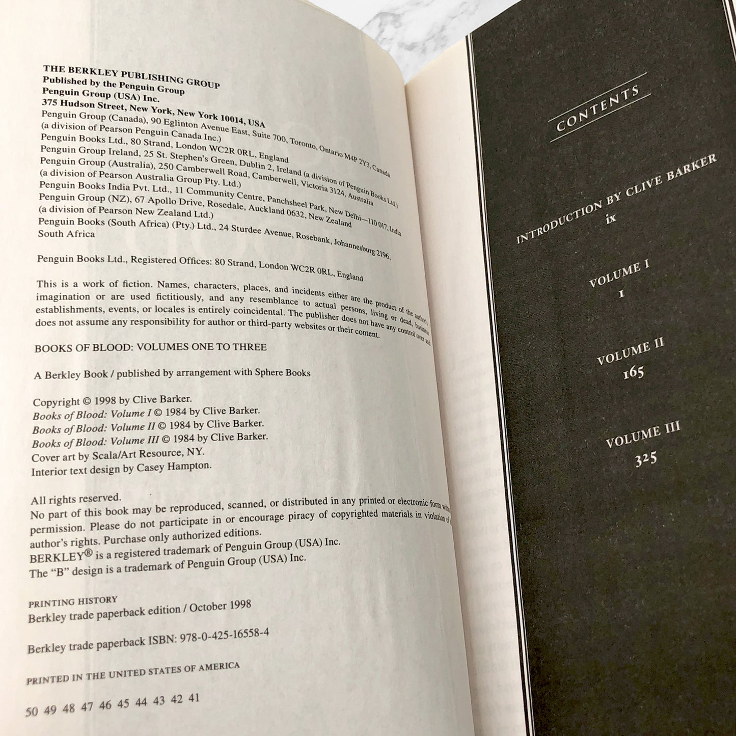 The Books of Blood [Vol. I-III] by Clive Barker [TRADE PAPERBACK RE-ISSUE] 1998 • Berkley Books