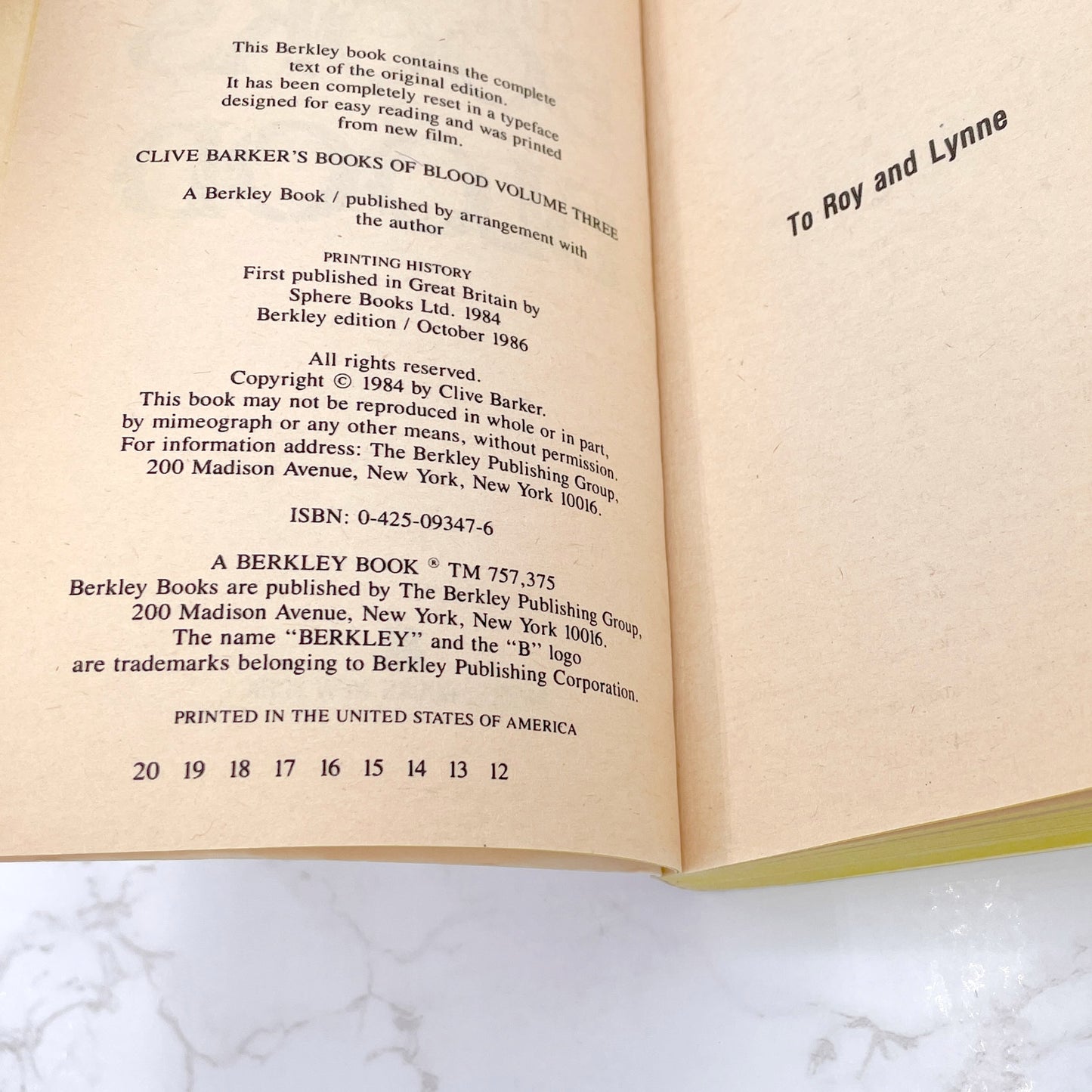 Clive Barker's Books of Blood: Volume III [U.S. FIRST EDITION PAPERBACK] 1986 • Berkley