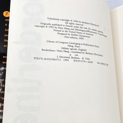 Borderliners by Peter Høeg [U.S. FIRST EDITION • FIRST PRINTING] 1994 • FSG