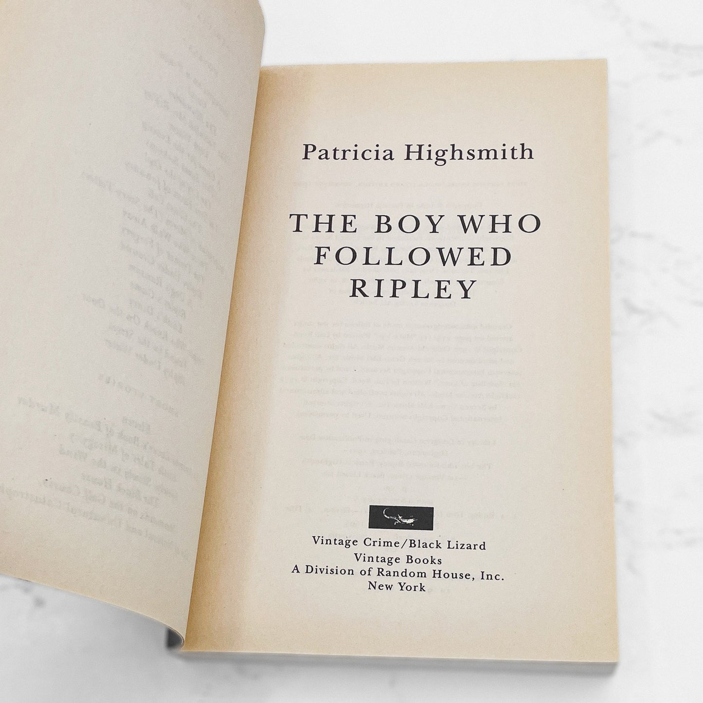The Boy Who Followed Ripley by Patricia Highsmith [TRADE PAPERBACK] 1993 • Vintage Crime