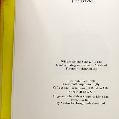 Brambly Hedge #1: Spring Story by Jill Barklem [U.K. FIRST EDITION] 1980 • Collins