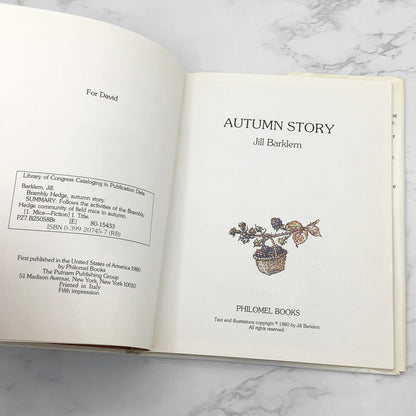 Brambly Hedge #3: Autumn Story by Jill Barklem [U.S. FIRST EDITION] 1980 • Philomel Books