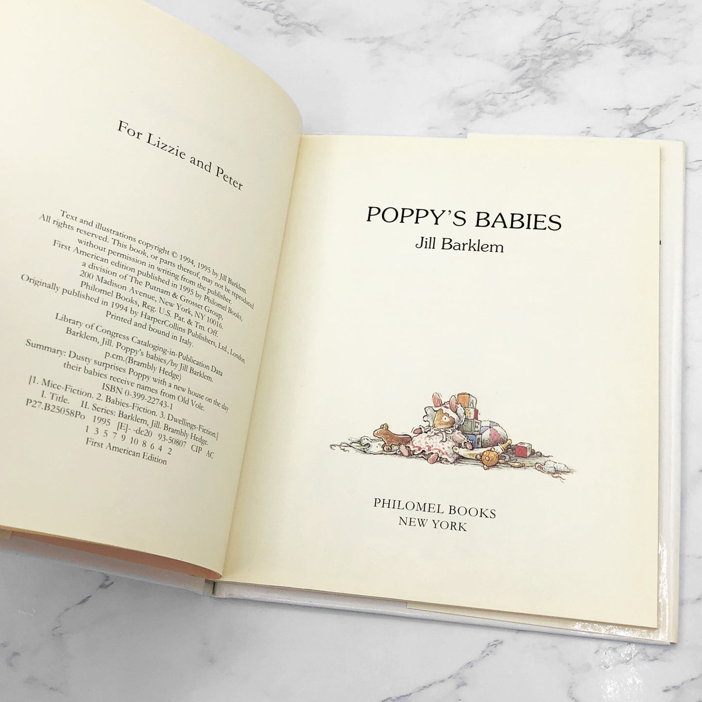 Brambly Hedge #8: Poppy's Babies by Jill Barklem [U.S. FIRST EDITION • FIRST PRINTING] 1995 • Philomel Books