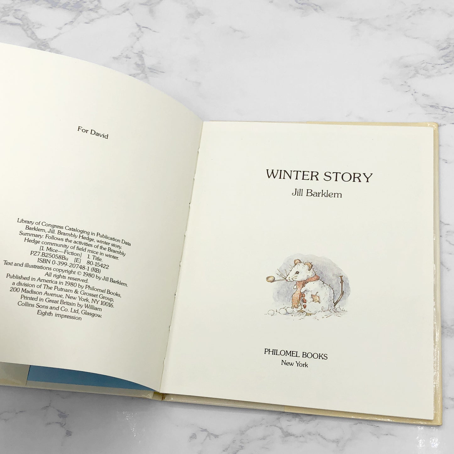 Brambly Hedge #4: Winter Story by Jill Barklem [U.S. FIRST EDITION] 1980 • Philomel Books