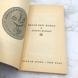 Brave New World by Aldous Huxley [FIRST PAPERBACK EDITION] 1958 • Bantam Books • w. Huxley Death Announcement