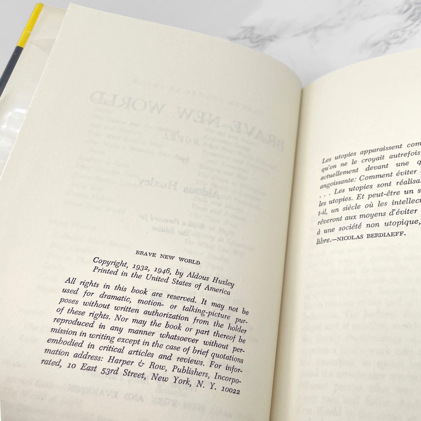 Brave New World by Aldous Huxley [SECOND EDITION] 1965 • BCE Hardcover • Harper & Row