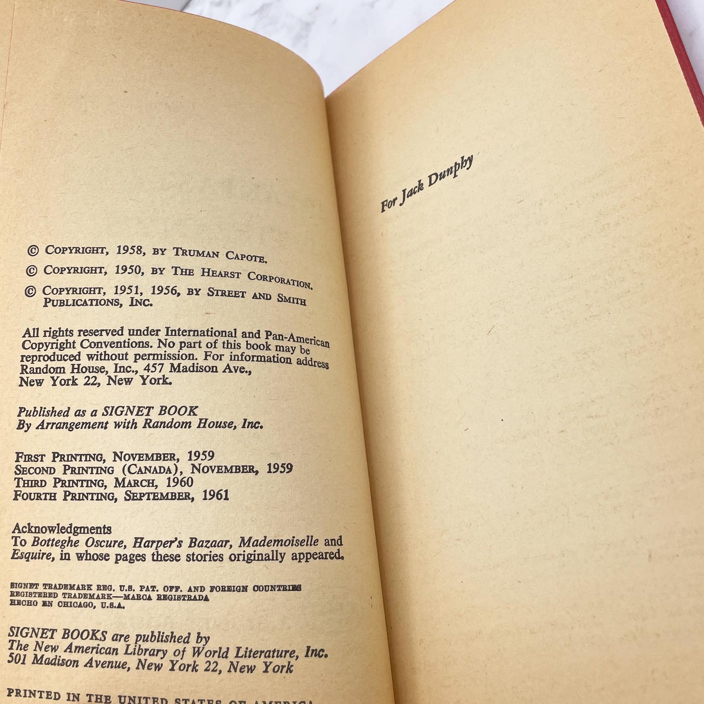 Breakfast at Tiffanys & Three Stories by Truman Capote [MOVIE TIE-IN PAPERBACK] 1961 • Signet